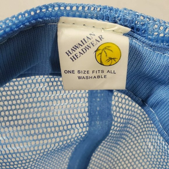 Hawaii Vintage Trucker Hat Blue Gold SnapBack Cap Hawaiian Headwear mesh back - Picture 4 of 8